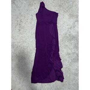 Purple one-shoulder evening gown or bridesmaid Dress sz M